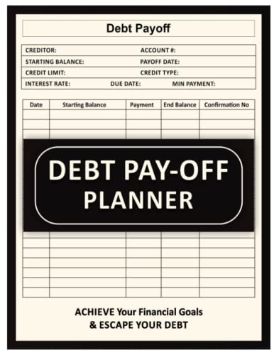 Debt Payoff Planner: Simple Debt Payoff Tracker to Keep Your Finances in Check and Paying Off Debt, Log Book for Tracking Credit Cards and Debts