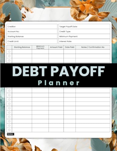 Debt Payoff Planner: Track your debt repayment with this large 120-page record keeper