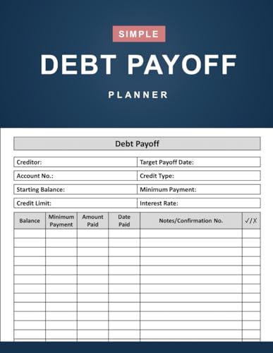 Debt Payoff Planner: Simple Debt Payoff Tracker: That Helps You Control Your Financial Situation and Pay off Debts - 110 Pages (8.5' x 11' Inches)