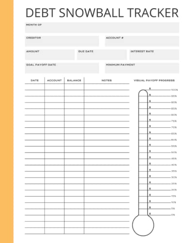 Debt Snowball Tracker: A Notebook To Help You Stay Motivated When Paying Off Debt - Simple DIY Debt Reduction Strategy Planner