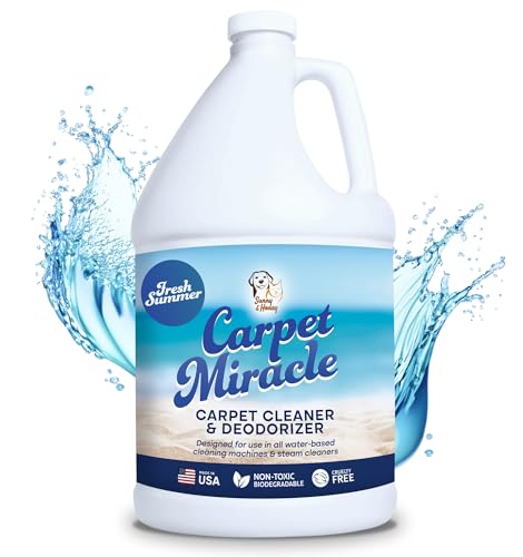 Carpet Miracle - Carpet Cleaner Shampoo Solution for Machine Use, Deep Stain Remover and Odor Deodorizing Formula, Use On Rug Car Upholstery and Carpets (Fresh Summer Scent, 1 Gallon)