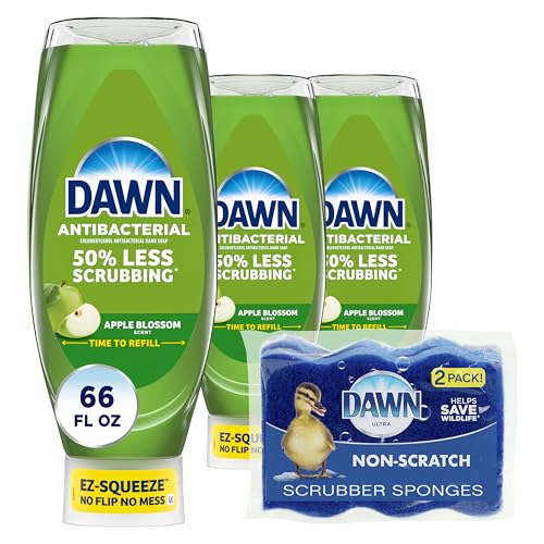 Dawn Ultra Anti-Bacterial EZ-Squeeze Hand Soap, Apple Blossom, 3x22 Fl Oz (Packaging may vary)